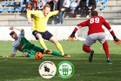 2017-10-21 Hoyerswerdaer FC I in grün - SC 1911 Großröhrsdorf in gelb 0:1 Foto: Werner Müller