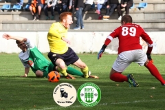 2017-10-21 Hoyerswerdaer FC I in grün - SC 1911 Großröhrsdorf in gelb 0:1 Foto: Werner Müller