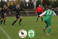 2017-11-12 Kreisoberliga DJK Sokol Ralbitz in schwarz - Hoyerswerdaer FC in grün 1:1 Foto: Werner Müller